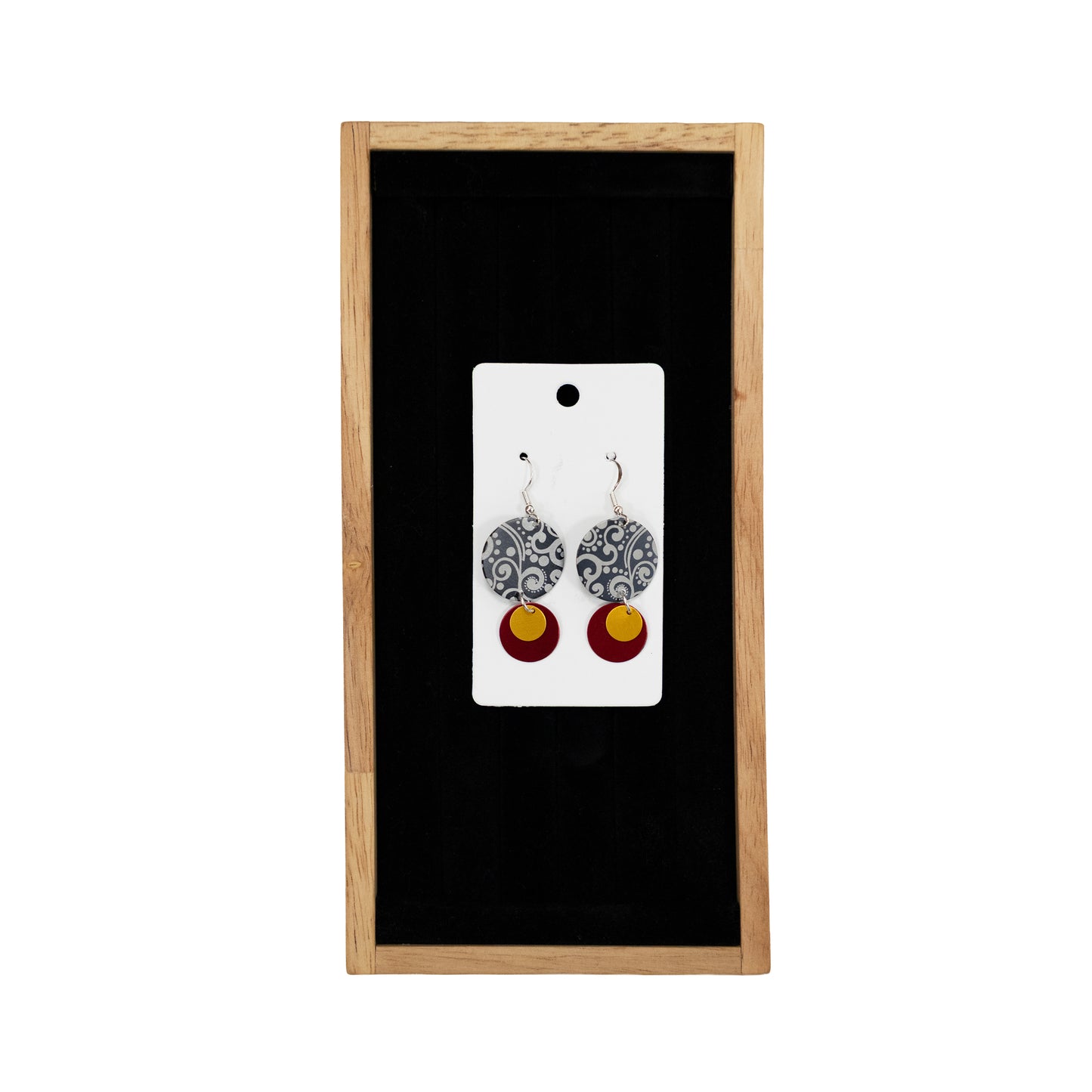 Red and Black Filigree Earrings