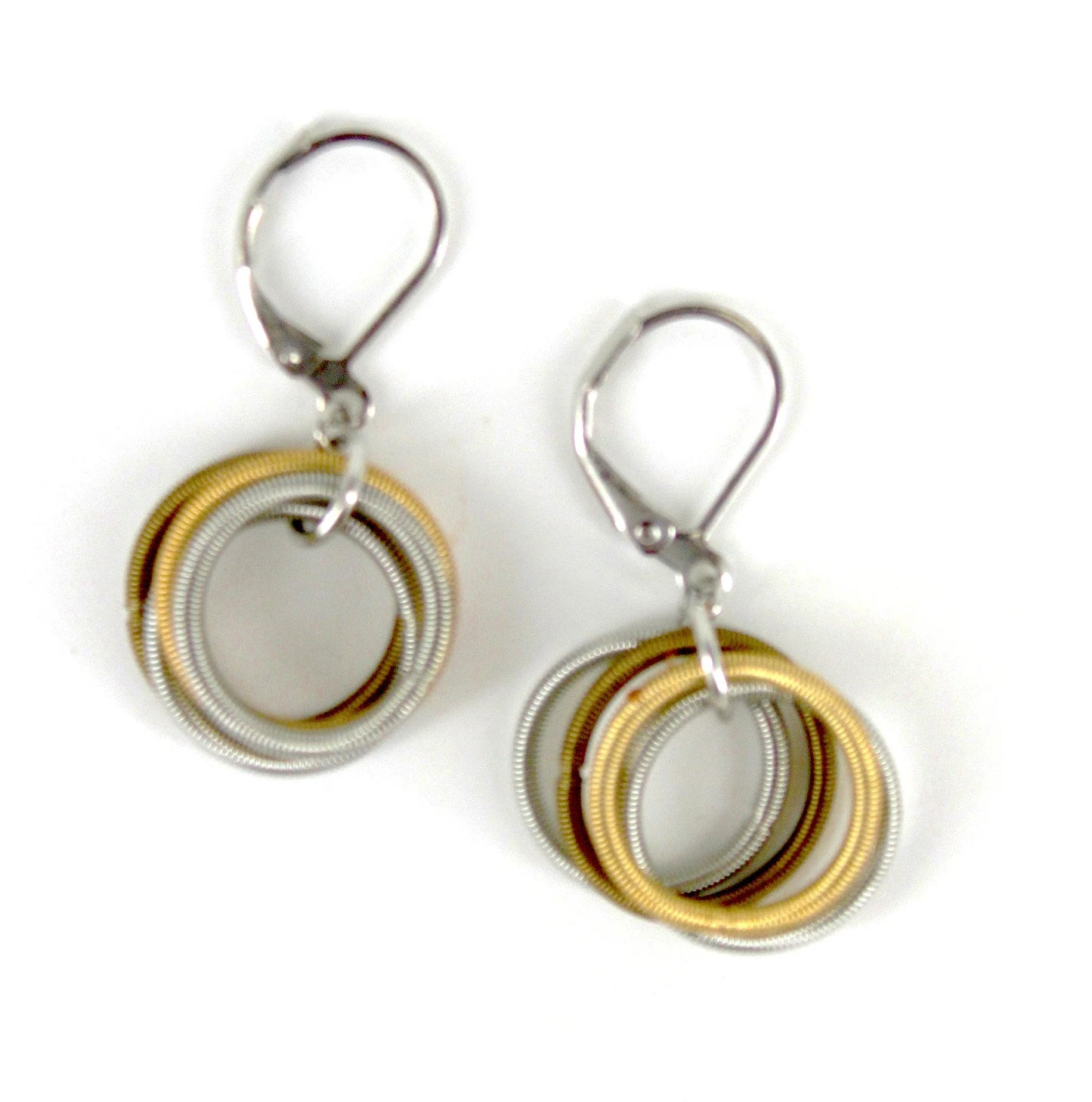 Gold and Silver Loop Earrings