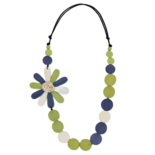 Lime Green Dahlia Statement Necklace