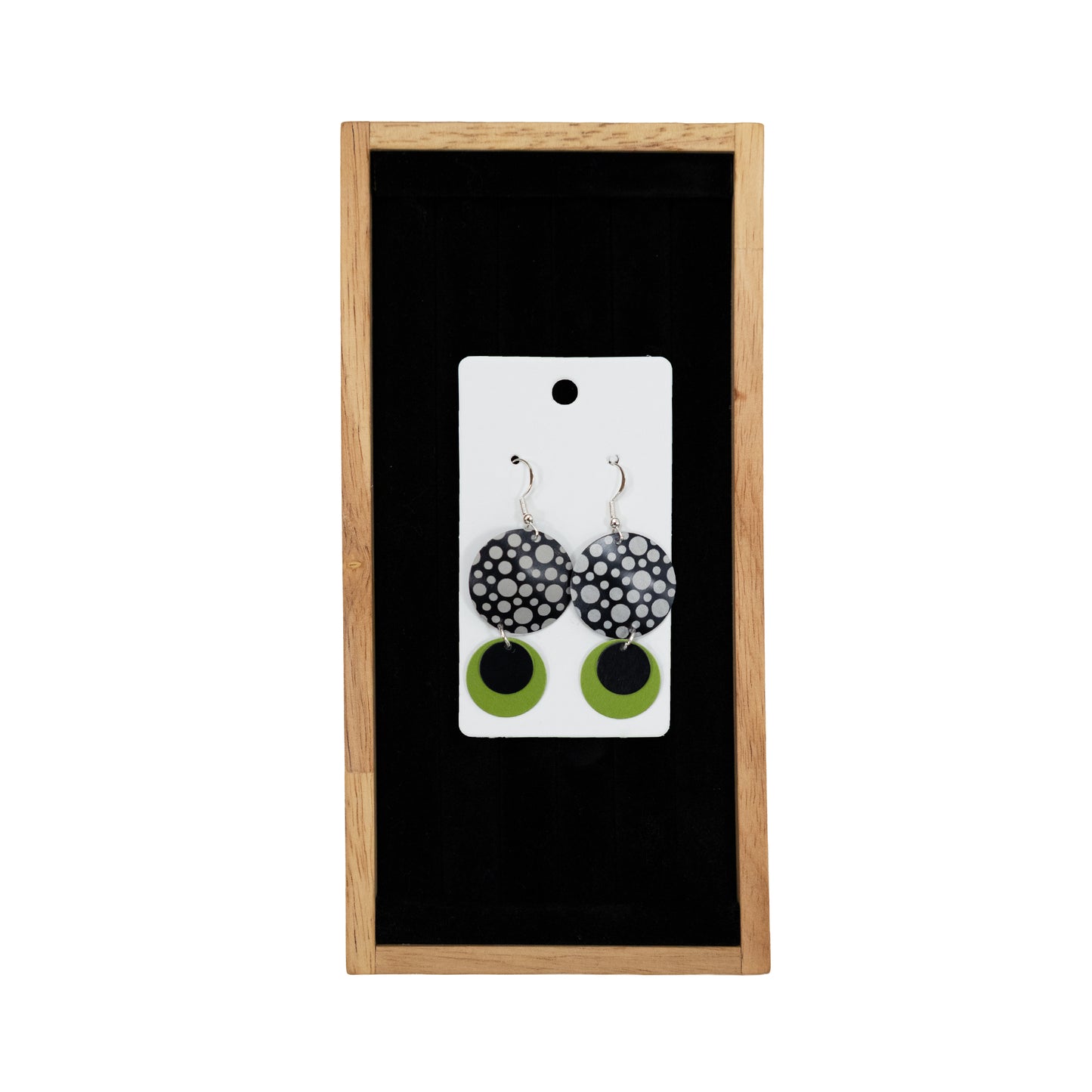Green and Black Spotted Earrings