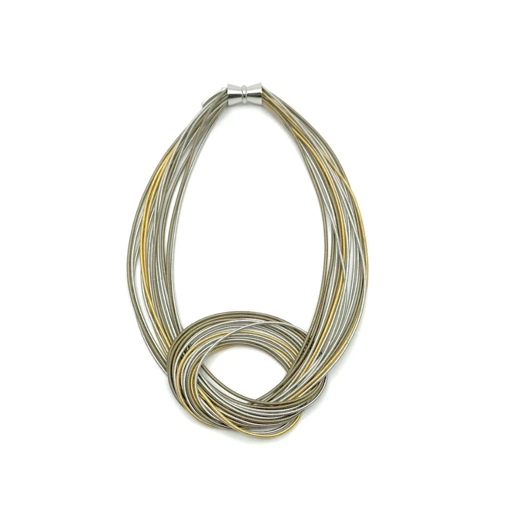 Mixed Piano Wire Knot Necklace