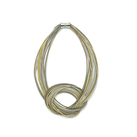 Mixed Piano Wire Knot Necklace