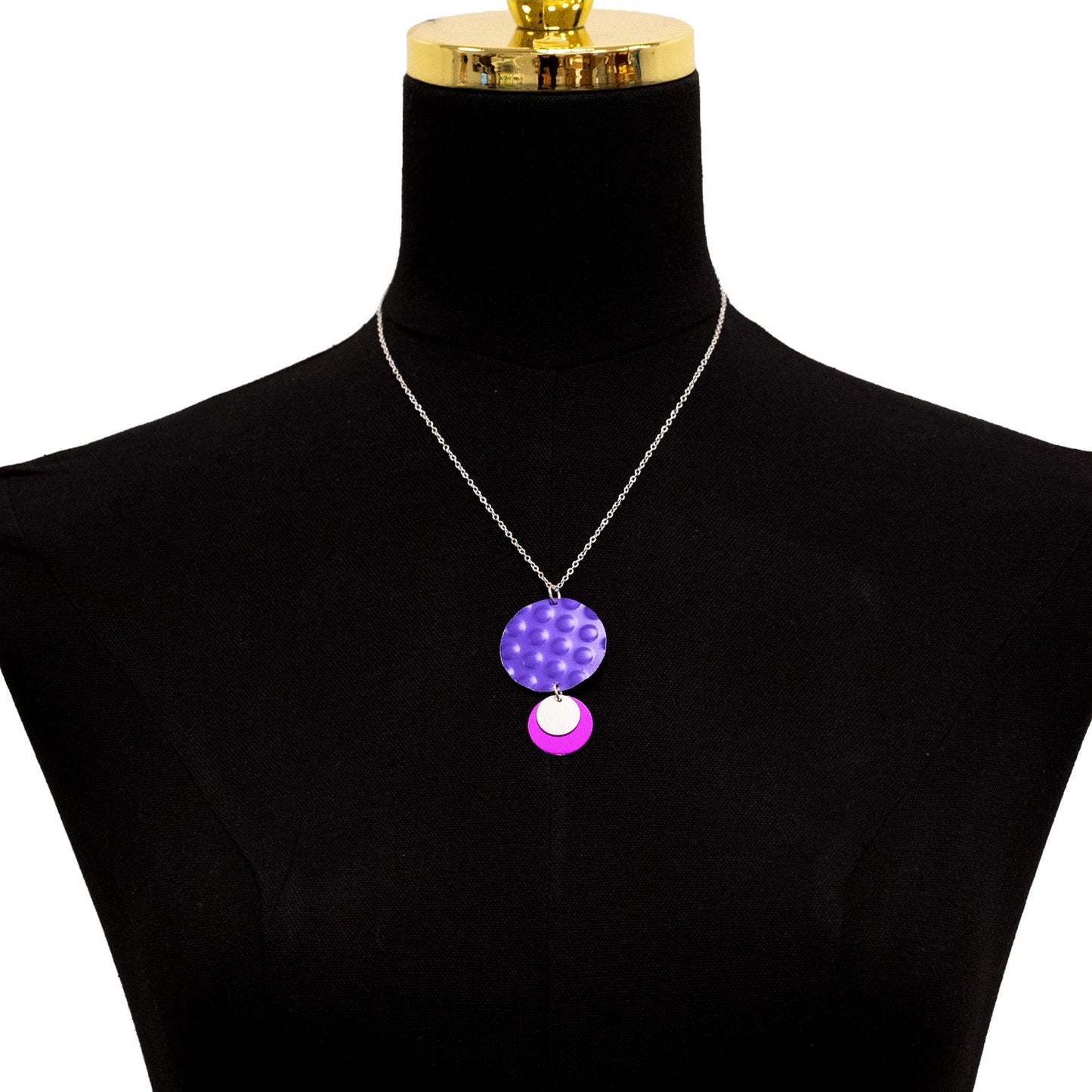 Purple and Magenta Hammered Necklace
