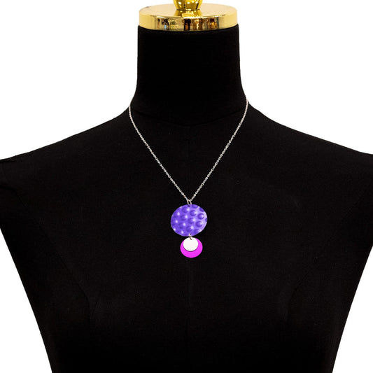 Purple and Magenta Hammered Necklace