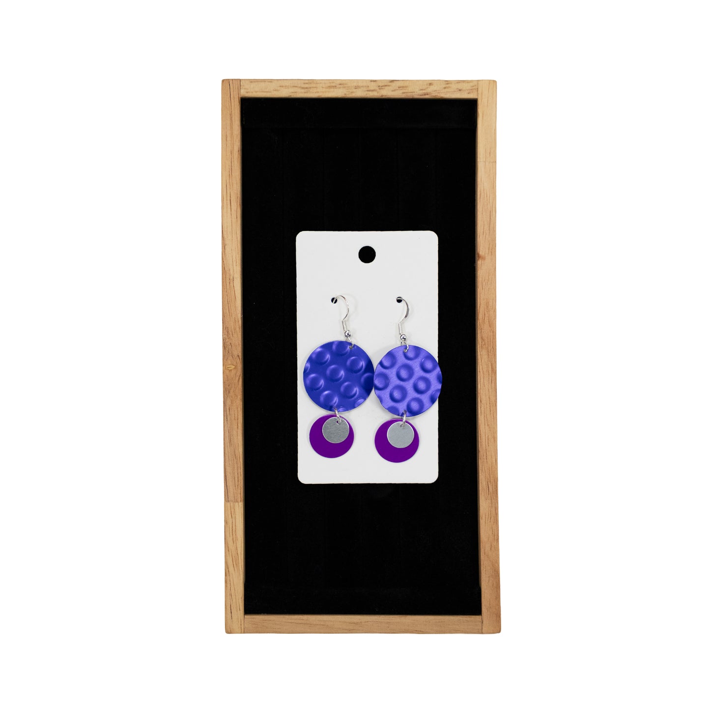 Purple and Magenta Hammered Earrings