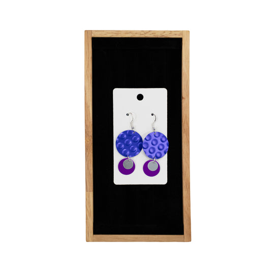 Purple and Magenta Hammered Earrings