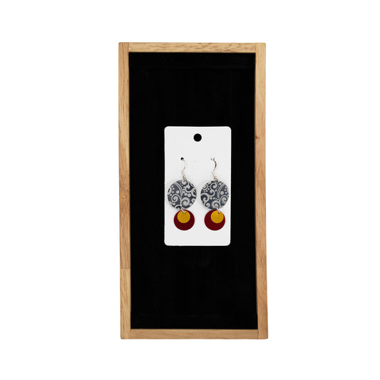 Red and Black Filigree Earrings